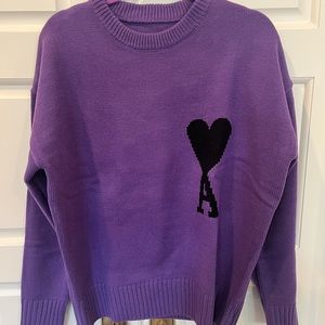 Ami Paris style like purple 100% wool sweater